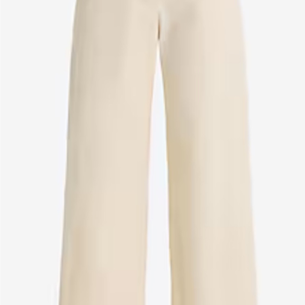 Express Elegant Cream Wide-Leg Trousers